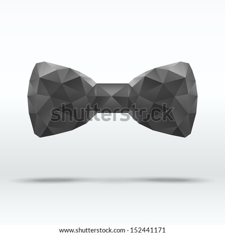 Black beautiful abstract fashion bow tie of triangles. Vector Illustration eps10, editable and isolated.