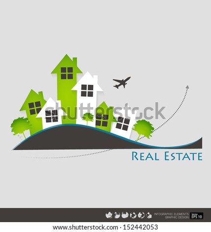 Real Estate House. Vector illustration.