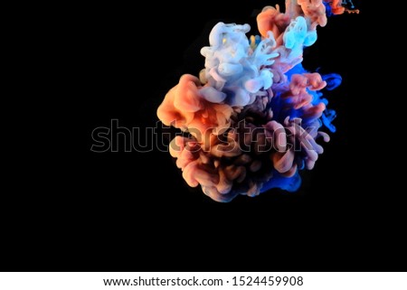 color mix paint splash isolated on white background, Splash of paint. Abstract background,