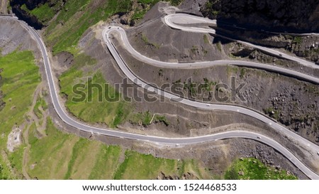Aerial photography of winding mountain roads