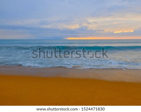 Blurred photo, Beautiful seascape with motion blur wave and sky background, Abstract fantastic wave on the beach, Abstract art texture background.Nature composition concept.