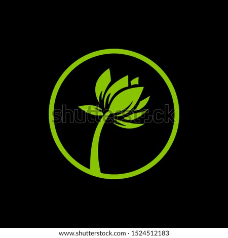 Flower abstract Logo design vector template Linear style