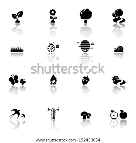 Nature symbols icon set