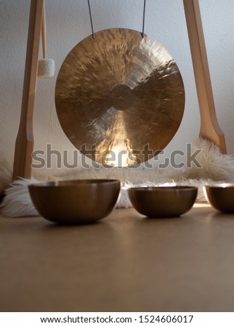 Singing bowls for soundhealing instruments for calming and relaxing ceremony.