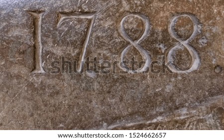 The year 1788 carved in stone – a detail of an inscription produced that year
