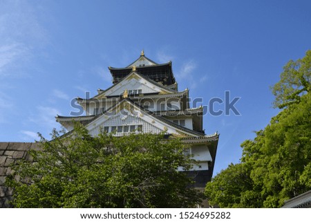Osaka castle, in Osaka, Japan