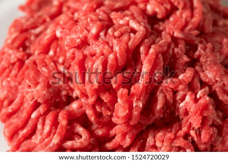 Raw Organic Red Ground Minced Beef Ready to Cook