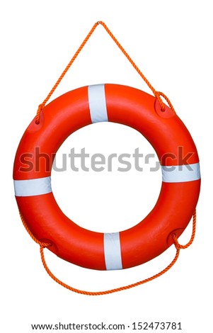 Life buoy isolated over a white background Royalty-Free Stock Photo #152473781
