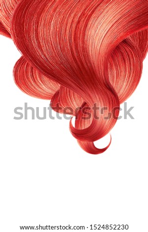 Natural red hair isolated on white