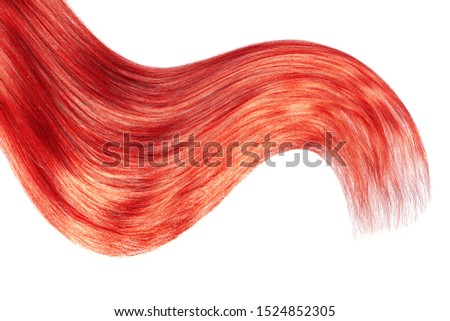 Natural red hair isolated on white