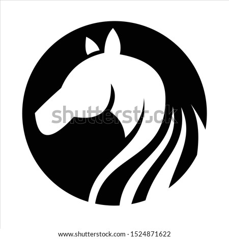 Black Horse design logo. vector design of a horse's head