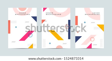 Covers memphis style with minimal design. Cool geometric backgrounds for your design. Applicable for Banners, Placards, Posters, Flyers etc. Eps10 vector Royalty-Free Stock Photo #1524873314
