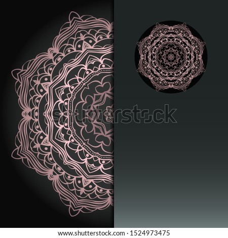 Luxury background. with gold mandala Vector card template. 