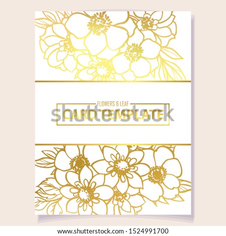 Invitation greeting card with floral background. Wedding invitation, thank you card, save the date cards.