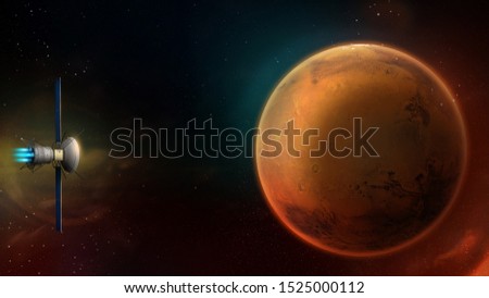 Abstract 3D Mars or Planets in Space and Galaxy ( Elements of this image furnished by NASA.)