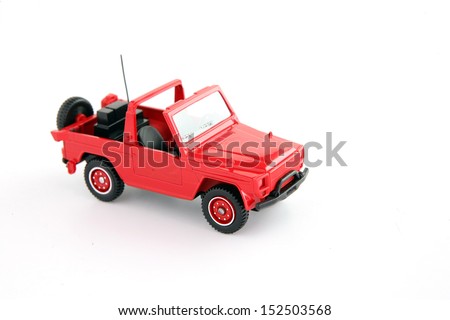 Red toy jeep