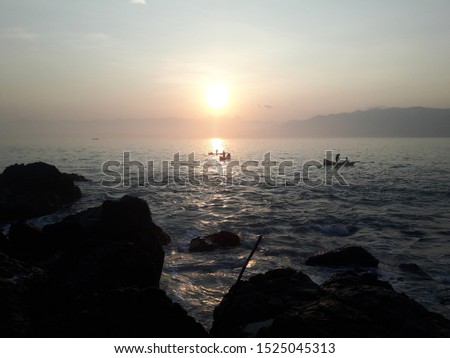 sunrise in sun moon lake Pacitan Indonesia