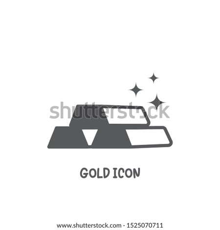 Gold icon simple silhouette flat style vector illustration on white background.