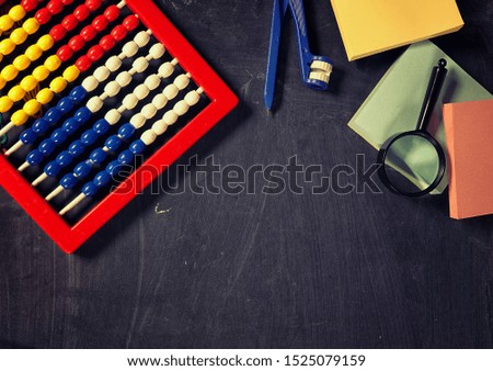 Education or Business Concept of School and Office Tools