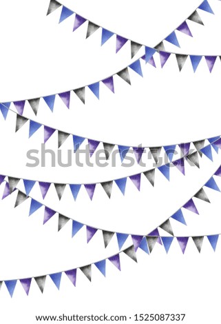 Watercolor halloween party flags. Isolated on white background. Clipping path included.
