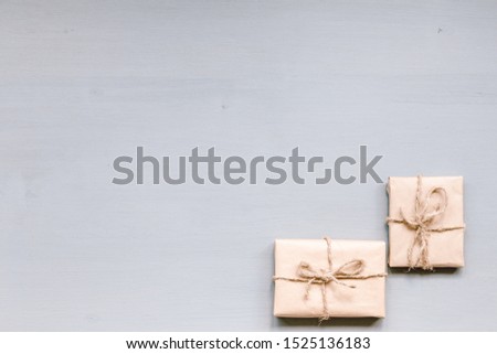 two gifts on a grey background birthday celebration