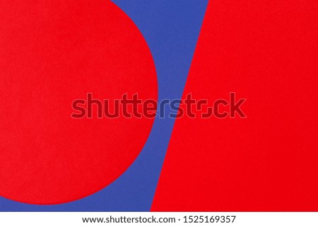 Texture background of fashion papers in memphis geometry style. Red and navy blue colors. Top view, flat lay