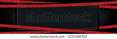Banner with red ribbons and black wallpaper for the Black Friday Sale. Eps 10 vector file.