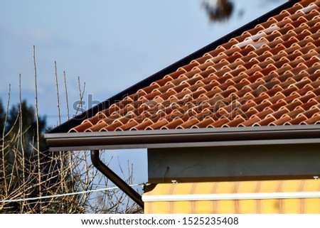 roof of a house, photo as a background