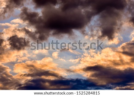 Colored Clouds at Sunset , digital image picture
