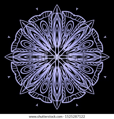 Round Mandala. For Coloring Book, Greeting Card, Invitation, Tattoo. Anti-Stress Therapy Pattern. Vector Illustration. 