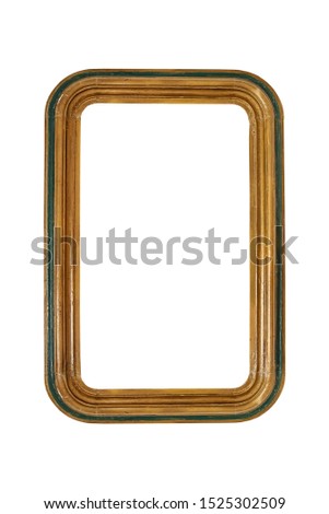 Big cluxury antique brown frame isolated on white background