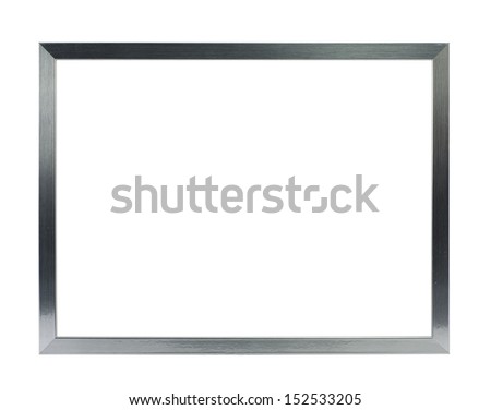 simple silver metal frame on the white background Royalty-Free Stock Photo #152533205