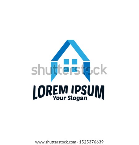 house building logo icon for unique architecture company