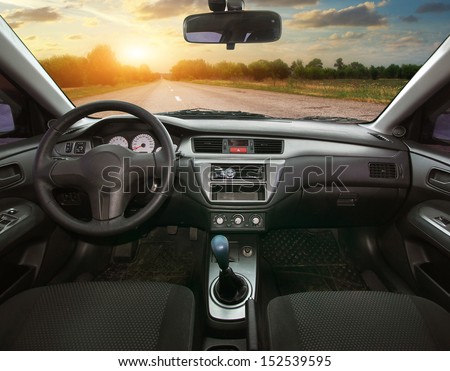 Travel in car. Element of design. Royalty-Free Stock Photo #152539595