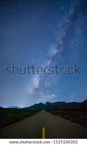 A road leading to milky way galaxy.