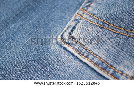 Jeans detail, denim texture background, fashion design