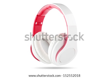 White headphone with red center
