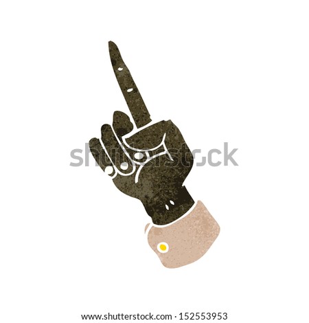 retro cartoon pointing hand symbol