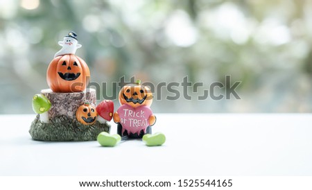 Halloween cute decorations on white background. Halloween concept.