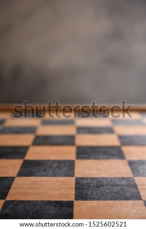 
chess board on the grey background