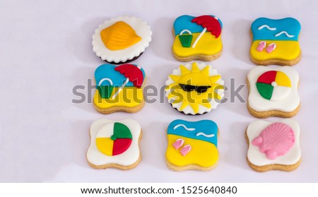Beach/the Sea Cookies on white background