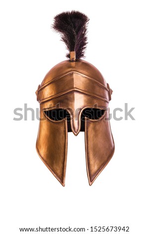 Copper Spartan Helmet with Horsehair Crest