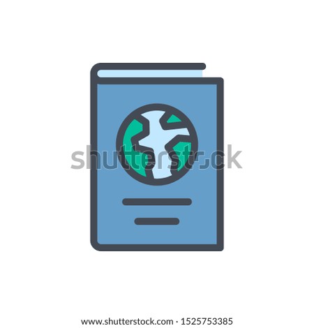Passport color line icon. Identification document vector outline colorful sign.
