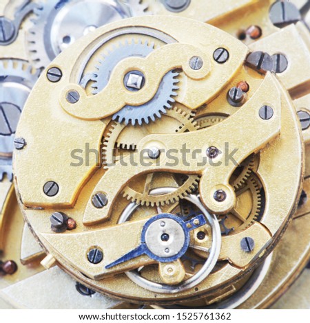 Top View Of A Mechanical Clockwork