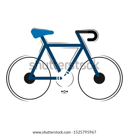 Colored sketch of a bicycle - Vector illustration