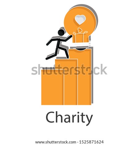 Charity icon concept on white background. Expertise creative design. Flat vector illustration use for your presentation.