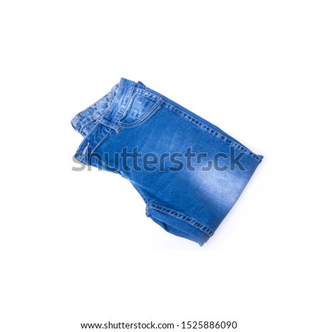 jean or blue folded with concept on white background new