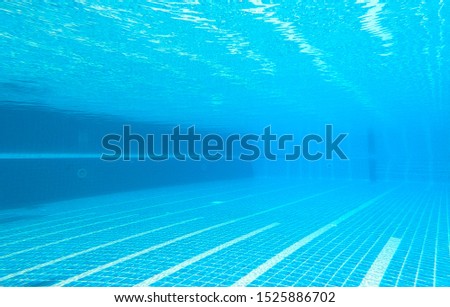 The underwater image of the swimming pool at the resort
