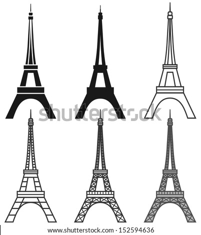 vector Eiffel Tower set Royalty-Free Stock Photo #152594636
