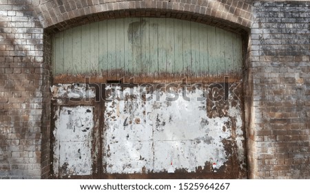 old garage door made from wood and metal